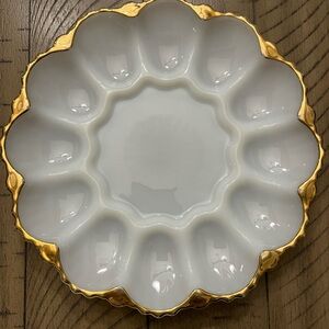 Elegant Gold and White Egg Platter